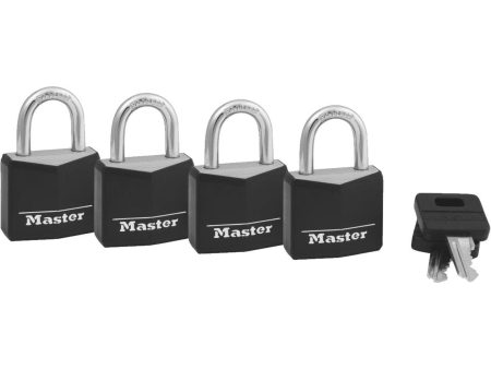 Master Lock 1-3 16 In. W. Black Covered Keyed Alike Padlock (4-Pack) Online now