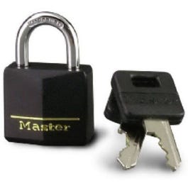 1-3 16 In. Solid-Brass Keyed Padlock, Black Covered Keyhead Online Sale