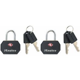 2-Pack 1-1 4 In. Black Keyed-Alike Luggage Lock Fashion