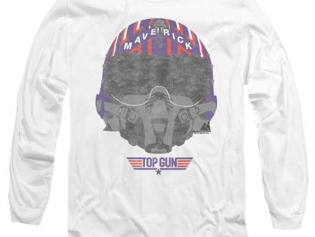 TOP GUN : HELMET L\S ADULT T SHIRT 18\1 White LG For Cheap