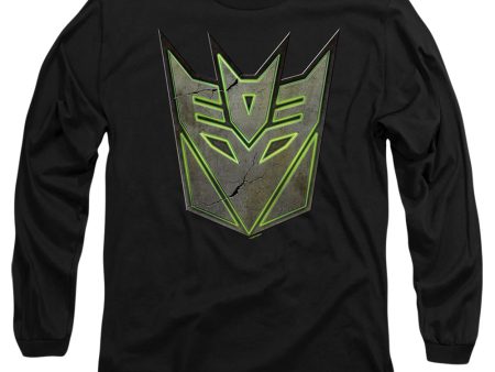 TRANSFORMERS : GLOWING DECEPTICON LOGO L\S ADULT T SHIRT 18\1 Black XL For Sale