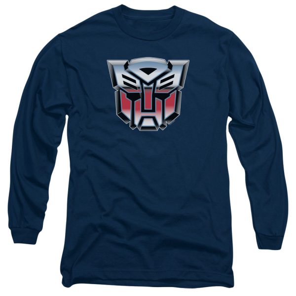 TRANSFORMERS : AUTOBOT AIRBRUSH LOGO L\S ADULT T SHIRT 18\1 Navy 3X Supply