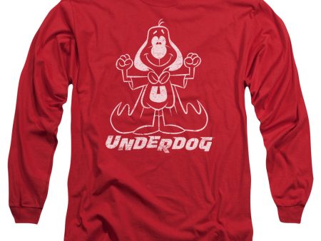 UNDERDOG : OUTLINE UNDER L\S ADULT T SHIRT 18\1 Red 2X For Sale