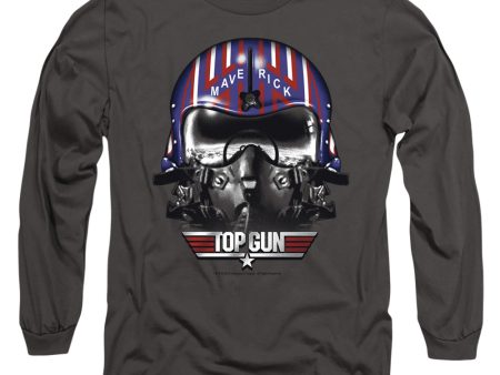 TOP GUN : MAVERICK HELMET L\S ADULT T SHIRT 18\1 CHARCOAL 2X Online now