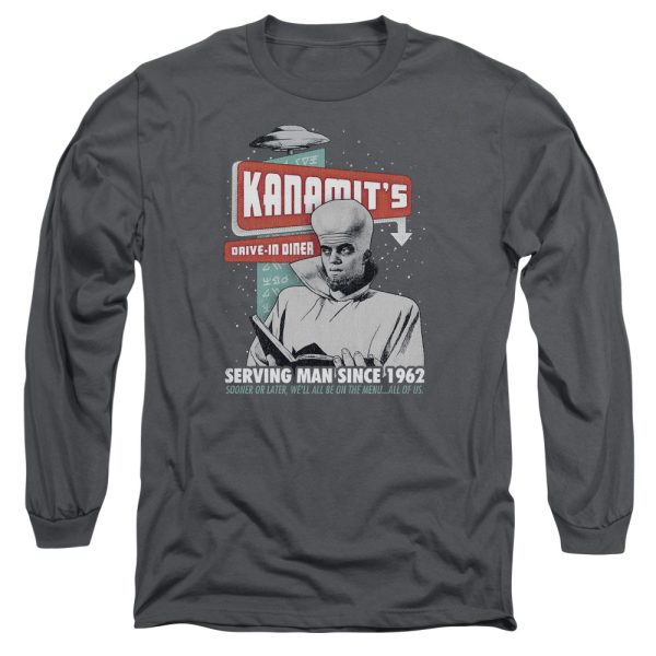 TWILIGHT ZONE : KANAMIT S DINER L\S ADULT T SHIRT 18\1 Charcoal 2X Online now