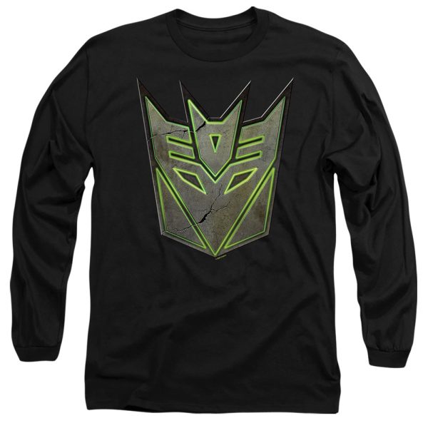 TRANSFORMERS : GLOWING DECEPTICON LOGO L\S ADULT T SHIRT 18\1 Black 2X Discount