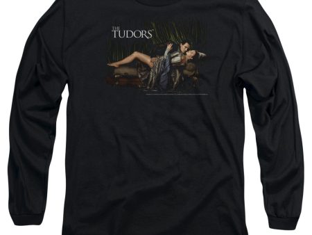 TUDORS : THE KING AND HIS QUEEN L\S ADULT T SHIRT 18\1 BLACK 2X Hot on Sale