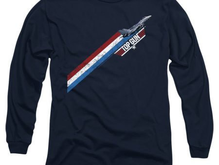 TOP GUN : STRIPES L\S ADULT T SHIRT 18\1 Navy SM For Cheap