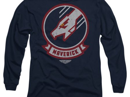 TOP GUN : MAVERICK : MAVERICK CALL SIGN L\S ADULT T SHIRT 18\1 Navy MD Hot on Sale