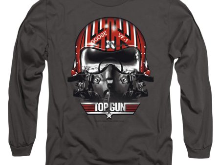 TOP GUN : GOOSE HELMET L\S ADULT T SHIRT 18\1 CHARCOAL MD For Cheap