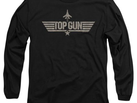 TOP GUN : MONOTONED LOGO L\S ADULT T SHIRT 18\1 Black 2X For Sale