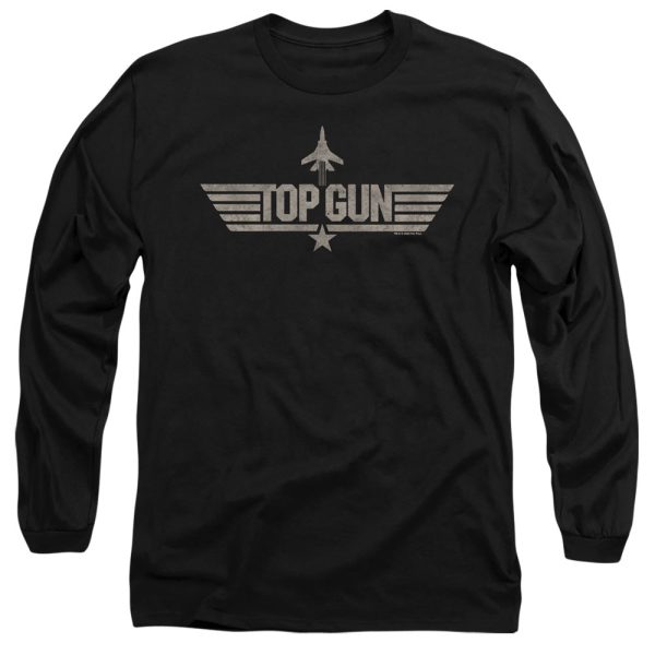 TOP GUN : MONOTONED LOGO L\S ADULT T SHIRT 18\1 Black 2X For Sale