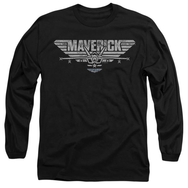 TOP GUN : MAVERICK : MAVERICK PLANE LOGO L\S ADULT T SHIRT 18\1 Black LG Sale