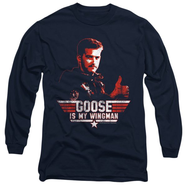 TOP GUN : WINGMAN GOOSE L\S ADULT T SHIRT 18\1 NAVY LG Sale