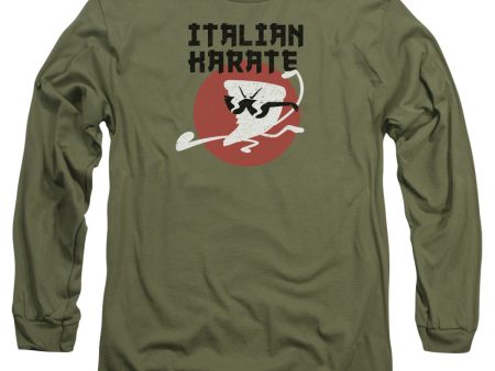 UNCLE GRANDPA : ITALIAN KARATE L\S ADULT T SHIRT 18\1 Military Green LG on Sale