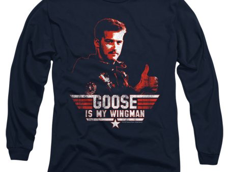 TOP GUN : WINGMAN GOOSE L\S ADULT T SHIRT 18\1 NAVY 2X For Sale