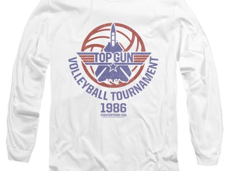 TOP GUN : VOLLEYBALL TOURNAMENT L\S ADULT T SHIRT 18\1 White MD Cheap