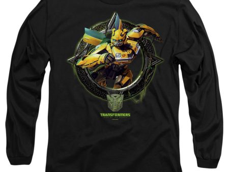 TRANSFORMERS : BUMBLEBEE CIRCLE FRAME L\S ADULT T SHIRT 18\1 Black 2X Hot on Sale