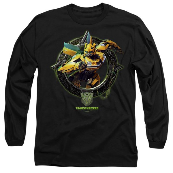 TRANSFORMERS : BUMBLEBEE CIRCLE FRAME L\S ADULT T SHIRT 18\1 Black 2X Hot on Sale