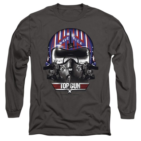 TOP GUN : MAVERICK HELMET L\S ADULT T SHIRT 18\1 CHARCOAL LG Online Sale