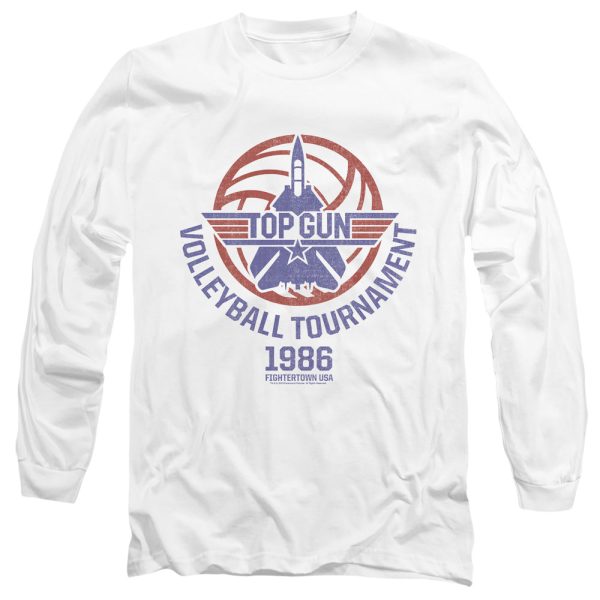 TOP GUN : VOLLEYBALL TOURNAMENT L\S ADULT T SHIRT 18\1 White LG Discount