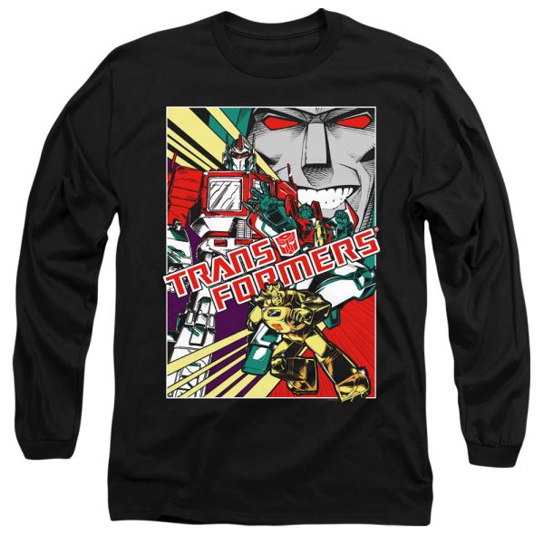 TRANSFORMERS : COMIC POSTER L\S ADULT T SHIRT 18\1 Black XL Discount