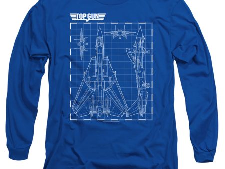 TOP GUN : SCHEMATIC L\S ADULT T SHIRT 18\1 Royal Blue XL Online Hot Sale