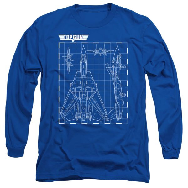 TOP GUN : SCHEMATIC L\S ADULT T SHIRT 18\1 Royal Blue XL Online Hot Sale