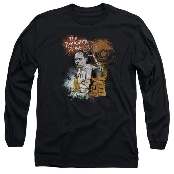 TWILIGHT ZONE : ENTER AT OWN RISK L\S ADULT T SHIRT 18\1 BLACK MD For Cheap