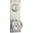 Emtek 8112RBLRH Passage Single Keyed , Sideplate Locksets Modern 3-5 8  Center to Center Keyed , Ribbon and Reed Lever , RH Supply