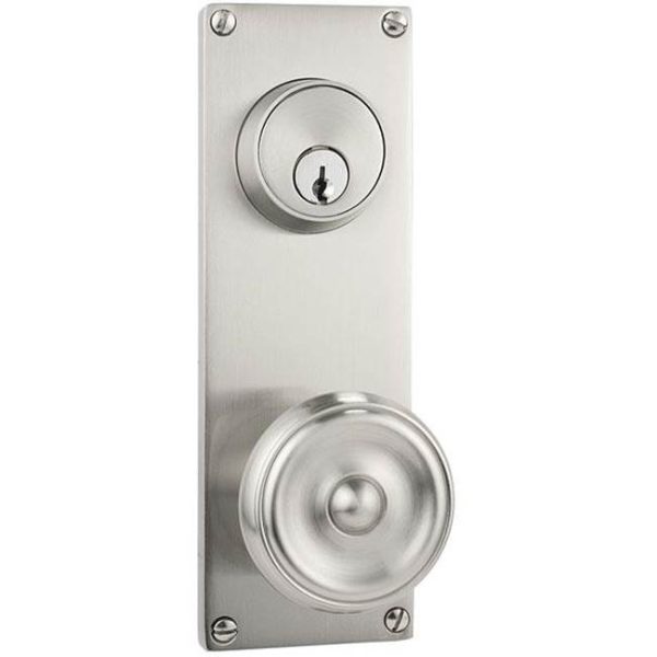 Emtek 8112RBLRH Passage Single Keyed , Sideplate Locksets Modern 3-5 8  Center to Center Keyed , Ribbon and Reed Lever , RH Supply